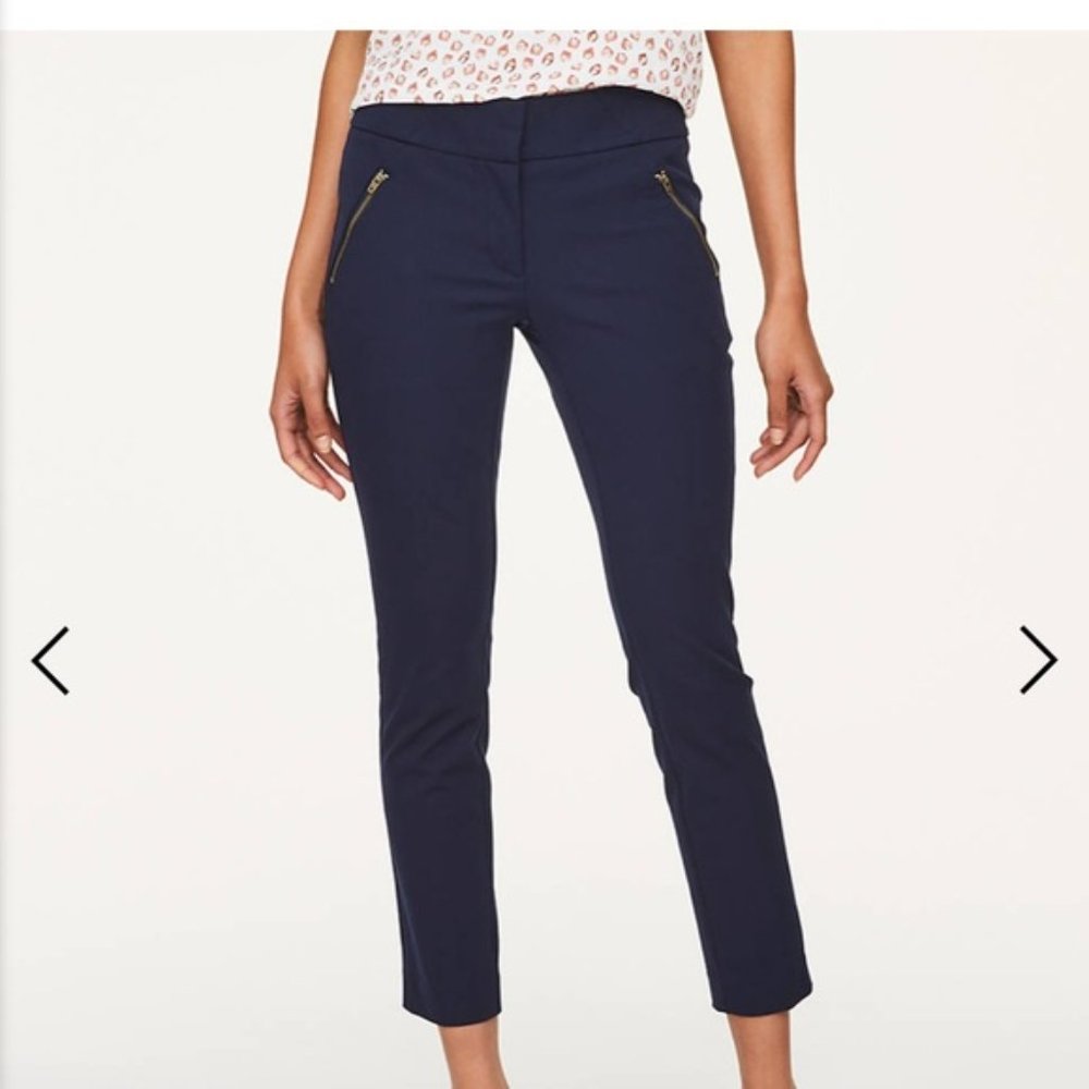LOFT Outlet Modern Skinny Ankle Trousers Navy Moto